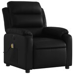 vidaXL Fauteuil de massage inclinable électrique noir similicuir