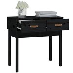 vidaXL Table console Noir 76 5x40x75 cm Bois massif de pin