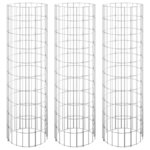 vidaXL Lit surélevé à gabion circulaire 3Pièces Acier galvanisé Ø30x100cm