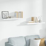 vidaXL Étagère murale flottante 2 Pièces Blanc brillant 90x23 5x3 8cm MDF