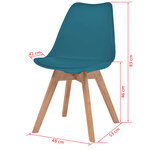 vidaXL Chaises à manger lot de 6 Turquoise Plastique