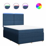 vidaXL Sommier à lattes de lit avec matelas Bleu 140x200 cm Tissu