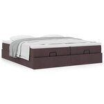 VidaXL Cadre de lit ottoman avec matelas marron foncé 180x200 cm tissu