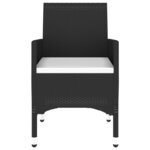 vidaXL Ensemble à manger de jardin 3 Pièces Résine tressée Noir