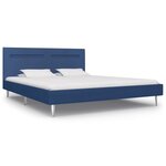vidaXL Cadre de lit avec LED sans matelas bleu tissu 160x200 cm