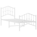 vidaXL Cadre de lit métal avec tête de lit/pied de lit blanc 75x190 cm