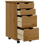 vidaXL Armoire roulante avec tiroirs MOSS bois de pin marron miel