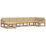 vidaXL Ensemble de canapés d'extérieur 7 Pièces Naturel et Beige