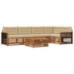 vidaXL Ensemble de canapés d'extérieur 6 pc Naturel et Beige