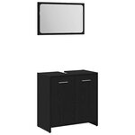 vidaXL Set de meubles de salle de bain Montage mural 3 Pièces Chêne noir