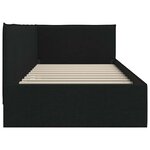 vidaXL Cadre de lit d'angle avec tête de lit Noir 100 x 200 cm tissu