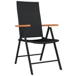 vidaXL Ensemble à manger de jardin 7 Pièces Noir