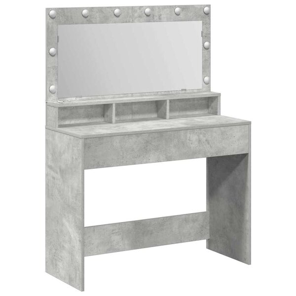 vidaXL Table de Toilette avec étagère Gris béton 100 x 41 x 135 cm