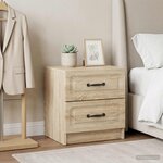 vidaXL Cabinet de chevet 2 Pièces Chêne Sonoma 43 x 34 5 x 44 5 cm