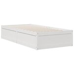vidaXL Lit bibliothèque sans matelas blanc 90x200cm bois de pin massif