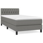 vidaXL Sommier à lattes de lit avec matelas Gris foncé 100x200cm Tissu