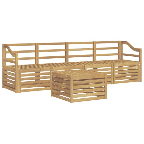 vidaXL Ensemble de canapés d'extérieur 5 Pièces Blanc