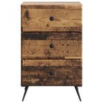 vidaXL Cabinet de chevet avec tiroir Bois ancien 43 x 41 x 66 5 cm