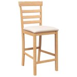 vidaXL Tabourets de bar avec coussins 2Pièces naturel bois massif d'hévéa