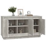 vidaXL Buffet gris béton 102x35x55 cm bois d'ingénierie