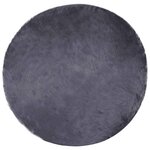 vidaXL Tapis en Peau de Mouton Synthétique Anthracite 100 x 100 cm