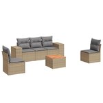 vidaXL Salon de jardin avec coussins 6 Pièces beige résine tressée