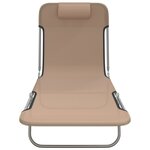 vidaXL Chaises longues pliables lot de 2 taupe textilène et acier