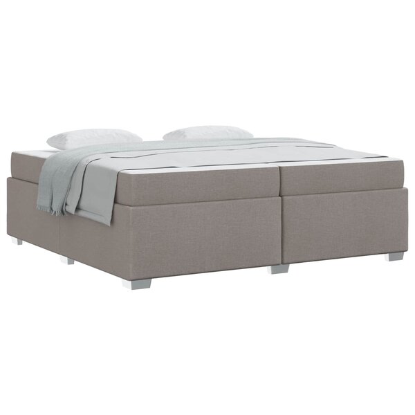 vidaXL Cadre de lit avec matelas Taupe 200 x 200 cm tissu