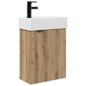 vidaXL Meuble de salle de bain avec robinet Chêne artisanal