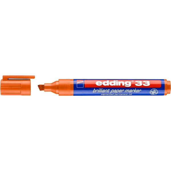 Marqueur Papier Encre Brillante 33 Orange Pointe Biseau 1-5 mm EDDING
