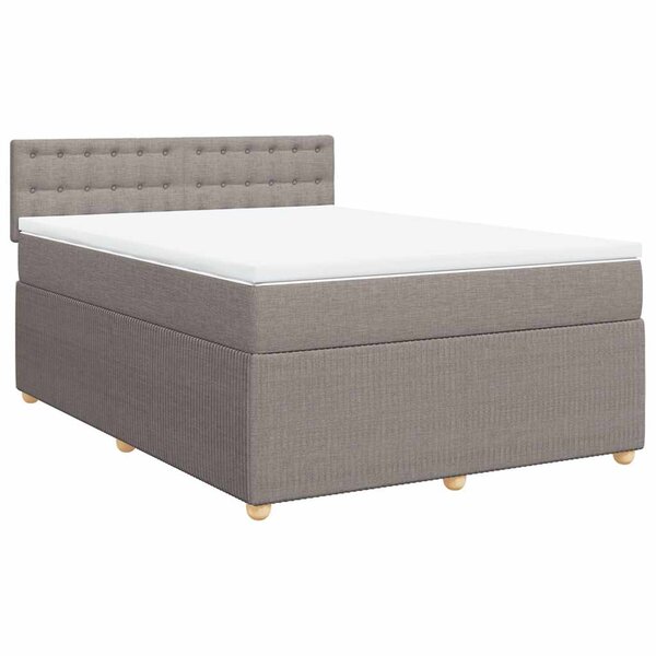 vidaXL Sommier à lattes de lit avec matelas Taupe 160x200 cm Tissu