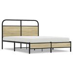 vidaXL Cadre de lit sans matelas 140x190 cm chêne sonoma