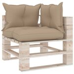 vidaXL Canapé palette de jardin 3 places et coussins bois de pin