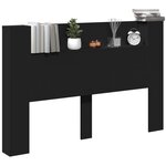 vidaXL Armoire tête de lit avec LED noir 160x16 5x103 5 cm