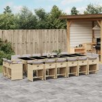 vidaXL Ensemble à manger de jardin et coussins 17 Pièces mélange beige