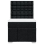 vidaXL Sommier à lattes de lit avec matelas Noir 90x190 cm Tissu