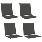 vidaXL Coussins de siège et de dos Polyester Anthracite 47 x 45 x 2 cm