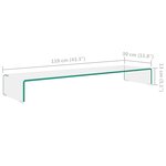 Vidaxl meuble tv/ de moniteur 110 x 30 x 13 cm verre transparent