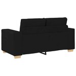 vidaXL Ensemble de Canapés avec coussin avec oreiller 3 Pièces Noir tissu