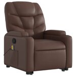 vidaXL Fauteuil inclinable de massage Marron Similicuir