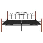 vidaXL Cadre de lit sans matelas noir métal bois chêne 200x200 cm