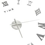 Vidaxl horloge murale 3d design moderne argenté 100 cm xxl