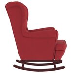 vidaXL Chaise à bascule avec pieds en bois et tabouret Bordeaux