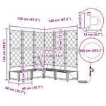 vidaXL Pots de jardin Blanc 120 x 120 x 126 cm Acier