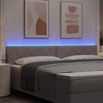 vidaXL Tête de lit avec des lumières à LED Réglable Taupe 200 cm tissu