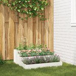 vidaXL Jardinière de jardin 3 niveaux 90x90x35 cm Acier blanc