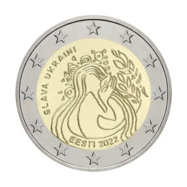 2 euros commémorative Estonie 2022 - Ukraine et Liberté.