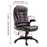 Chaise fauteuil siège de bureau informatique étude similicuir brun 02_0024032