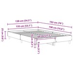 vidaXL Cadre de lit sans matelas chêne artisanal 135x190 cm