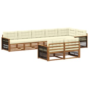 vidaXL Ensemble de canapés d'extérieur 8 pc Naturel et Crème